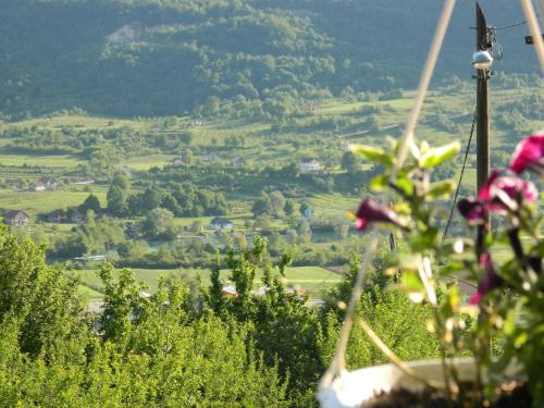 a view from the top of a mountain with flowers at Holiday Home Nektar Park in Bihać