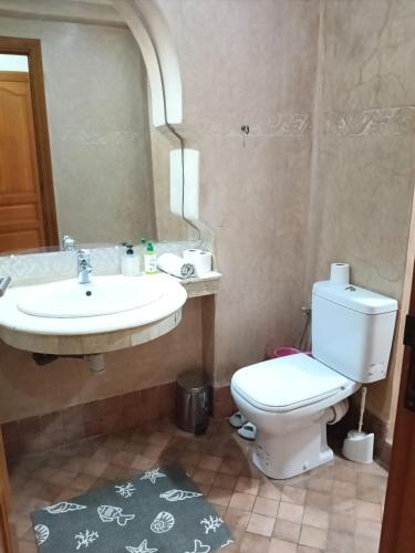 a bathroom with a toilet and a sink at L'hivernage andalouse 4 in Marrakesh
