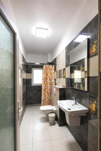 a bathroom with a sink and a toilet at BC Aprilia in Corbu