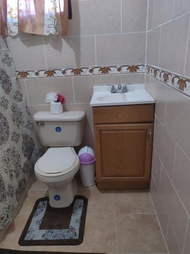 a bathroom with a toilet and a sink at casa Verano in Cabarete
