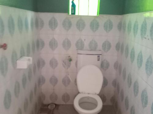 a bathroom with a white toilet in a room at Turacova Safaris & Accommodation in Mara Simba