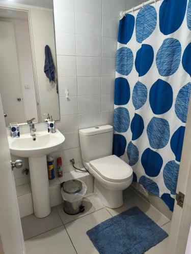 a bathroom with a toilet and a sink at Departamento Temuco in Temuco