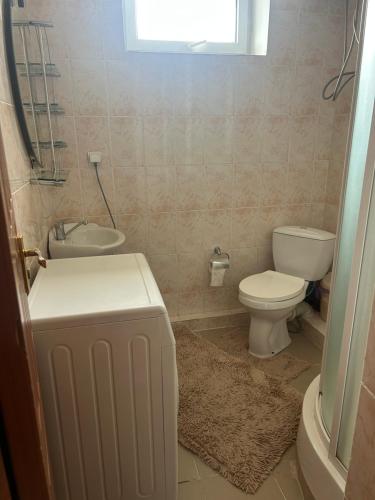 a bathroom with a toilet and a sink at Lovely House in Cholpon-Ata