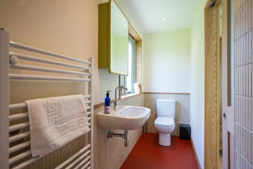 a bathroom with a white toilet and a sink at 1 Bed in Lambourn oc-b42716 in Lambourn