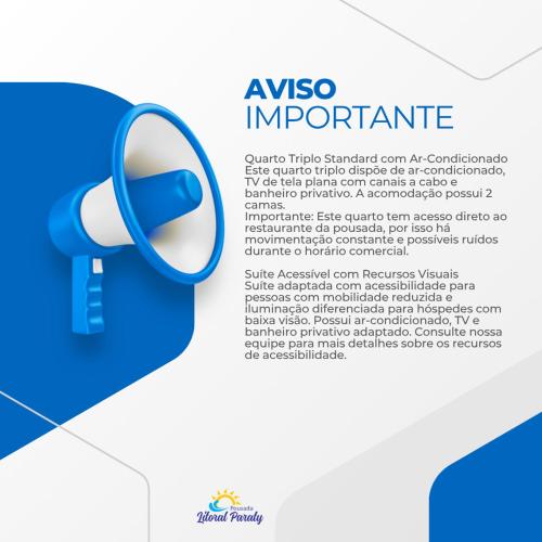 a blue megaphone on a white background at Pousada Litoral Paraty in Paraty