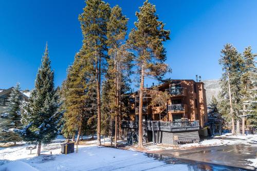 a building in the middle of trees in the snow at Key Condo #2929 in Keystone
