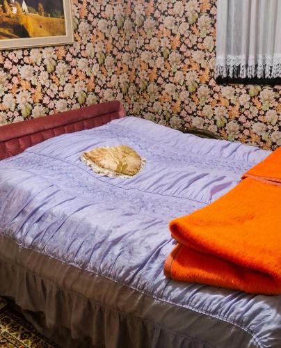 a cat laying on top of a bed at Villa Vishensburg in Višni
