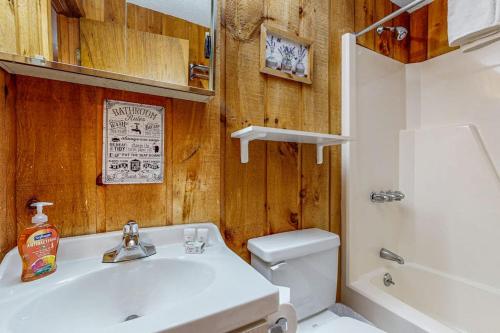 a bathroom with a white sink and a toilet at Dover Green 15F in Dover