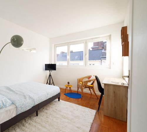 Chambre privée et confort dans logement partagé
