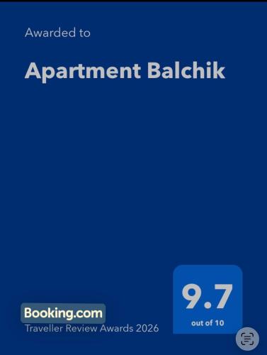 a blue screen with the words appointment ballchuk on it at Apartment Balchik in Balchik