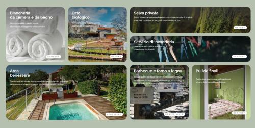 a collage of different pictures of a resort at Agriturismo Vezzano in Chiusi della Verna