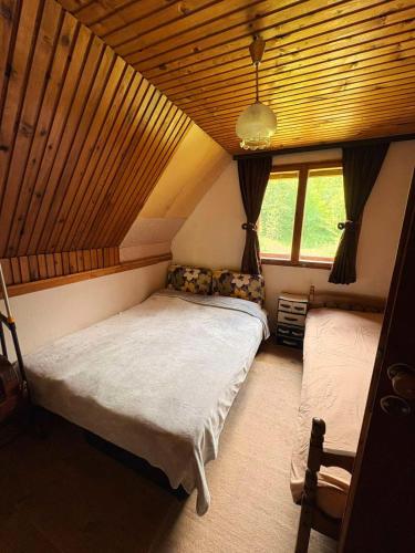 a bedroom with two beds in a room at Vikendica Bistrica in Mojkovac