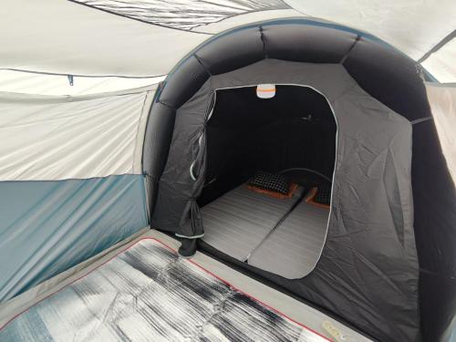a inside of a tent with the door open at Thursina Camping Ground in Paragajen