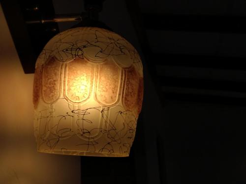 a light fixture hanging from a wall at Danara Homestay in Sigiriya