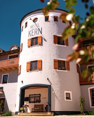 a building with a door in front of it at Hotel Gasthof Kern in Halfing