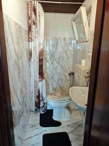 a bathroom with a toilet and a sink at One Bedroom Apartment in Banjol