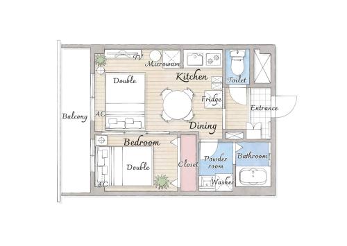 ポルアキ Por aquí Residece Tsuruhashi Great for sightseeing in Osaka Long Stay and Workation