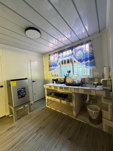 a kitchen with a sink and a counter top at Family Wolf - El Chorro in Paquera