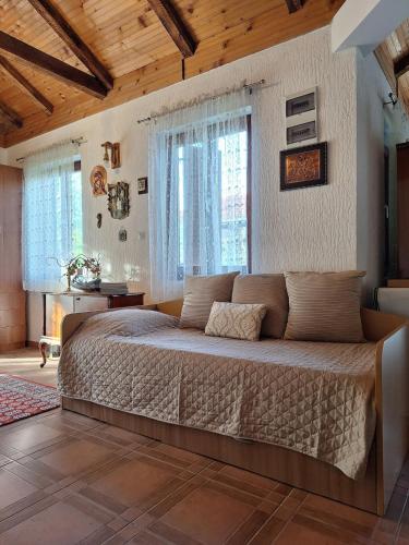 a bedroom with a large bed in a room at Small house in Danilovgrad