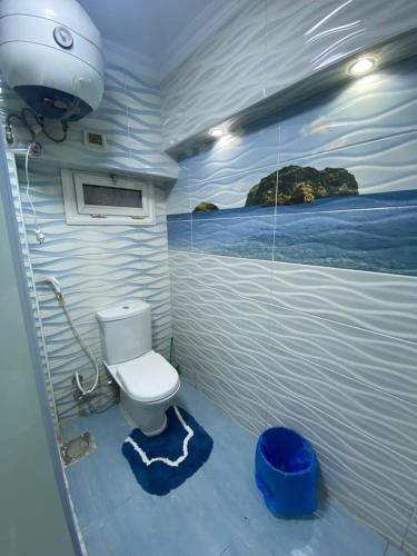 a bathroom with a toilet and a painting on the wall at Alex dream in Alexandria
