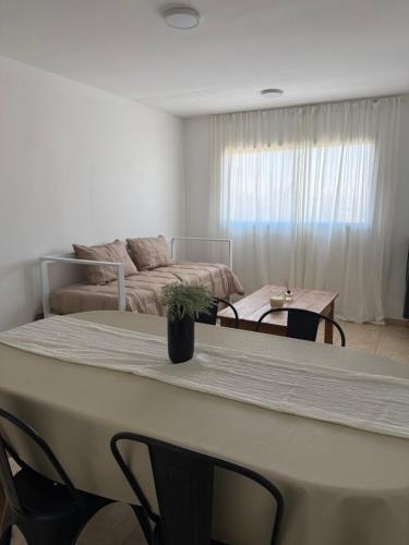a living room with a table and a couch at Amelie 4 in General Roca