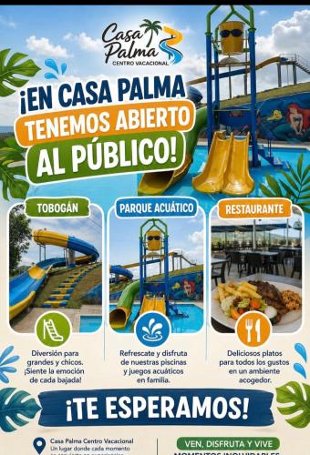 a flyer for a water park at La Nebulosa Glamping in Vergara