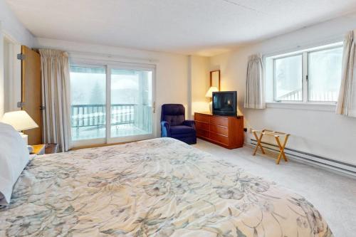 a bedroom with a large bed and a television at Snow Tree 337H in Dover