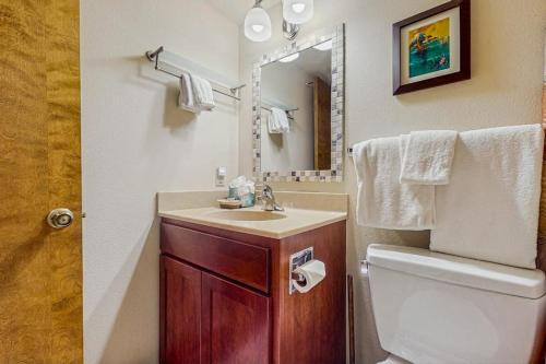 un bagno con lavandino, WC e specchio di Tyra I A2D a Breckenridge