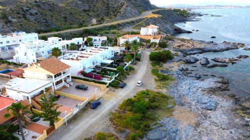 an aerial view of a town next to the ocean at Meerblick Pool Direkt am Strand in Cuevas del Almanzora