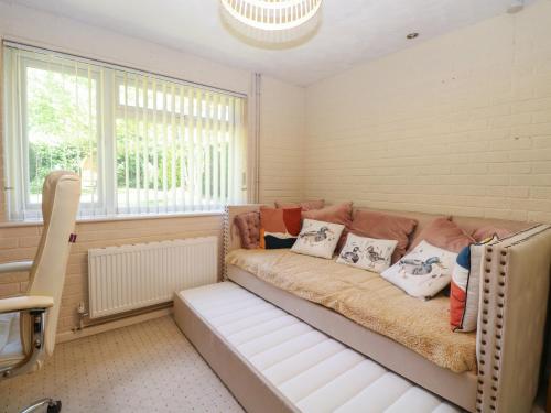 a living room with a couch with pillows on it at 51 Colin McLean Road in East Dereham