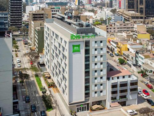 an aerial view of a building in a city at ibis styles Lima San Isidro in Lima