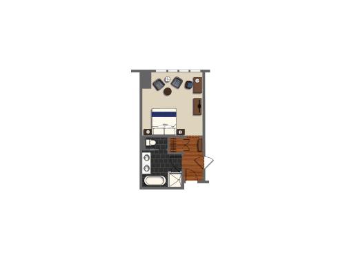 a floor plan of a house top view at Montage Palmetto Bluff in Bluffton