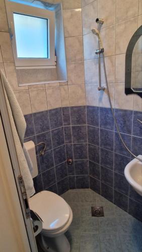a bathroom with a toilet and a sink at Apartmani MULIC Sutomore in Sutomore