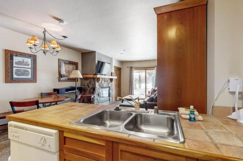 a kitchen with a sink and a counter top at Red Hawk Lodge 2200 in Dillon