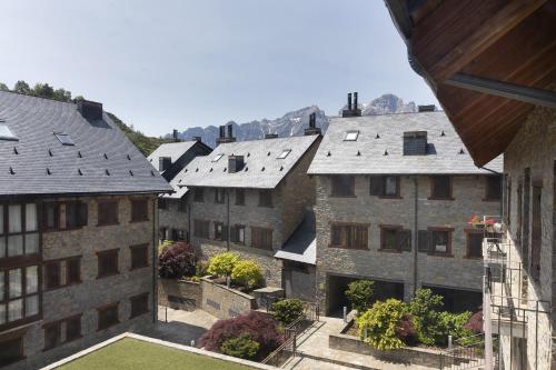 an aerial view of a group of buildings at Refugio del Roble by BeValle in Panticosa