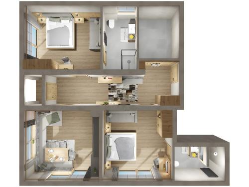 a rendering of a floor plan of a house at Haus Kropfa in Hippach