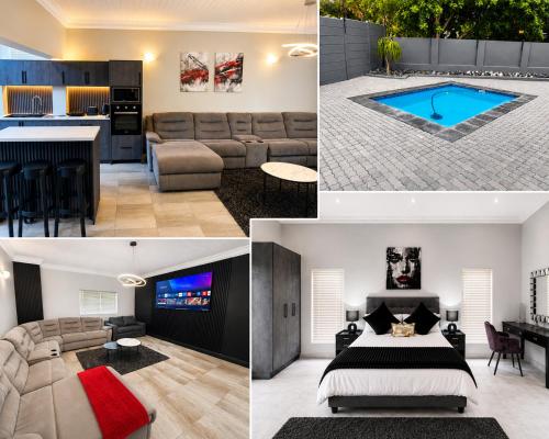 a collage of photos of a bedroom and a living room at Ridgeworth Royale in Tyger Valley