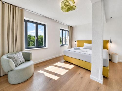 Lova arba lovos apgyvendinimo įstaigoje Ferienwohnung Penthouse 17 im Haus Düne 7 Prora