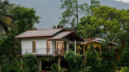 a house in the middle of a forest at Forest & Fields Sinharaja in Deniyaya