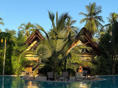 a resort with a swimming pool and palm trees at MONEA The Nest in Paje