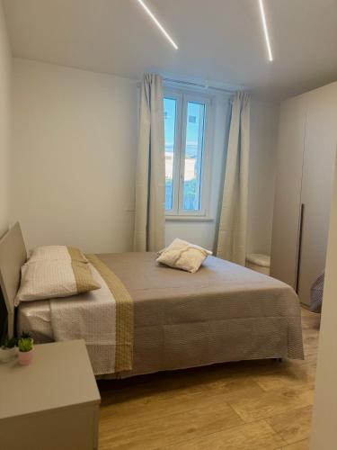 a bedroom with a large bed and a window at FraDom House in Montesilvano