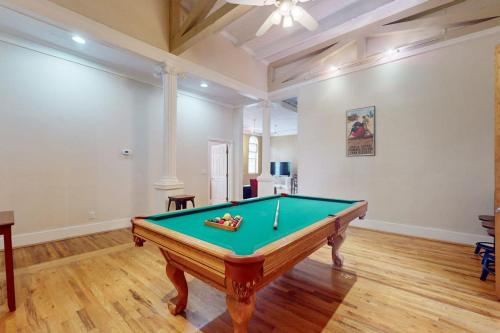 a living room with a pool table in it at Mountain Stream Haven in Whittier