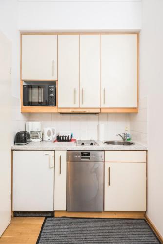 Kuchyň nebo kuchyňský kout v ubytování Appartements Ferchergasse