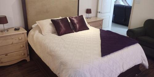 a bed with two pillows on it in a bedroom at Relaxing comfort house nice equiped in Pharr