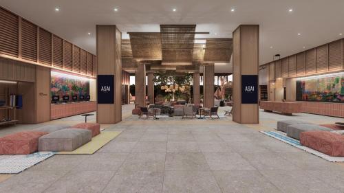 a rendering of the lobby of a hotel at ASAI Gamuda Cove in Banting