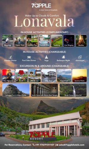 a collage of photos of a website for a hotel at 7 Apple Resort, Lonavala in Lonavala