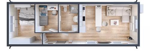 a floor plan of a small room with at Tiny House Milena in Greifswald