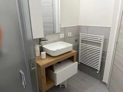 a bathroom with a sink and a mirror at Bellavista-Verceia in Verceia