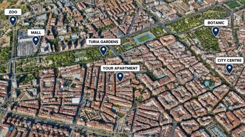 CASA FLORIT - The Turia Park Lofts - 4 Guests- AC & WiFi - Near City Centre