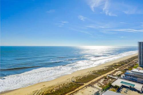 an aerial view of a beach with the ocean at Carousel 1905 in Ocean City